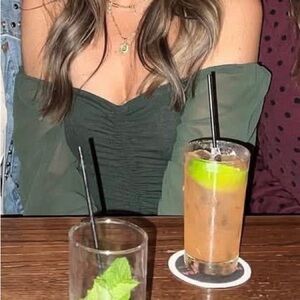 Target Green Off-Shoulder Crop Top